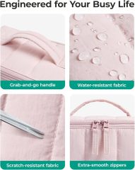 Travel Makeup Bag for Women, Portable Water-resistant Cosmetic Case