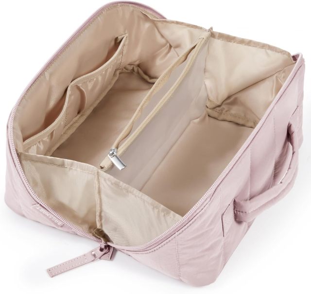 Travel Makeup Bag for Women, Portable Water-resistant Cosmetic Case