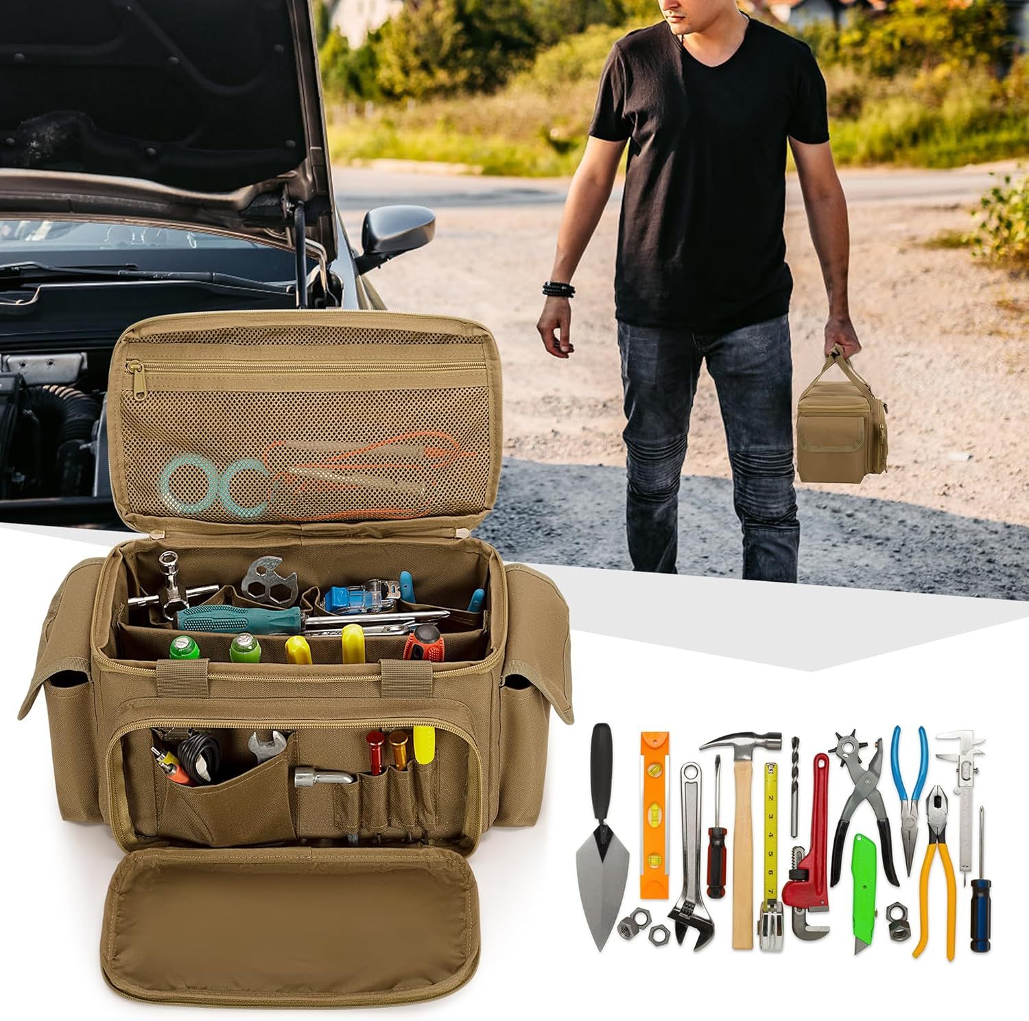 Small Tool Bag with Anti-friction and Thick Padded Bottom