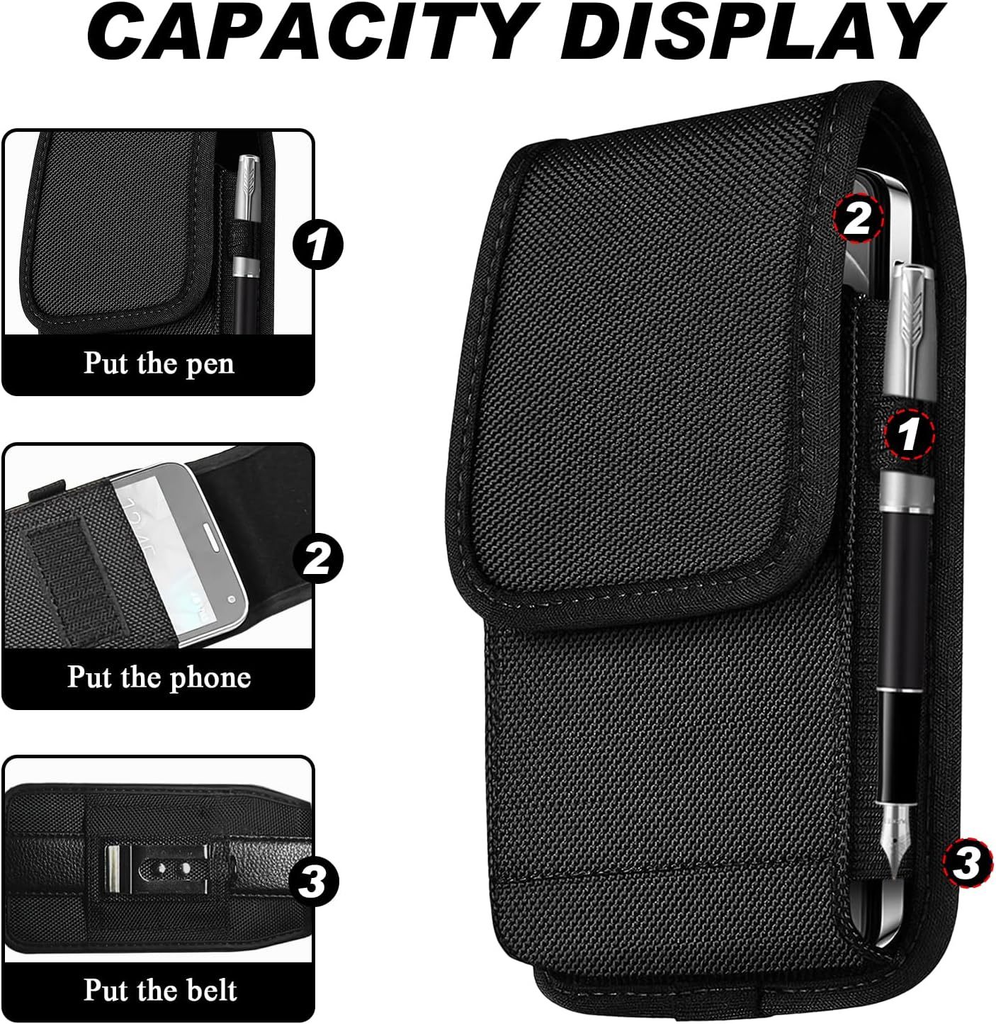 Cell Phone Pouch Nylon Belt Holster Case