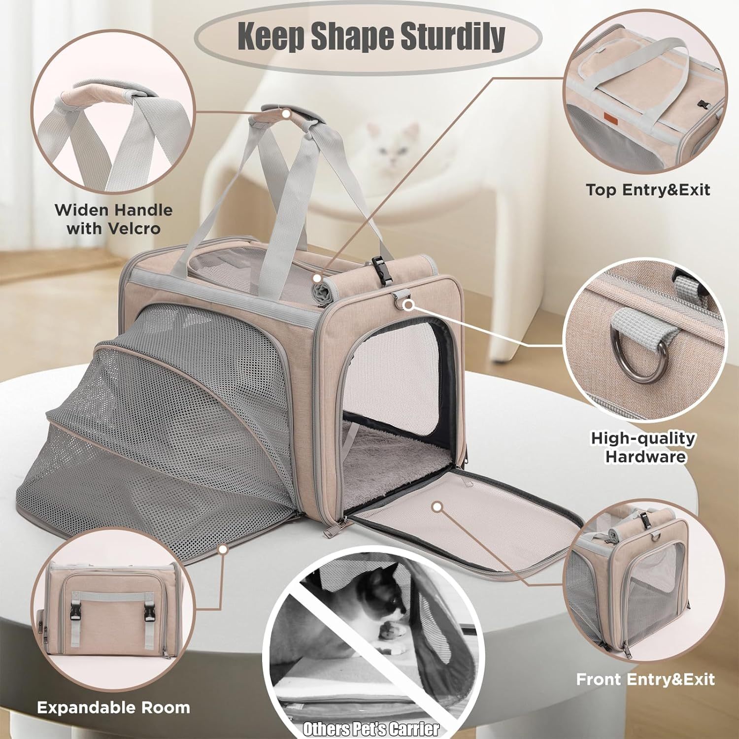 Small Dog Carriers, Sturdy Pets Carriers Rabbits Bunny Puppies Cage Small Animals Outdoor Carry Kennel