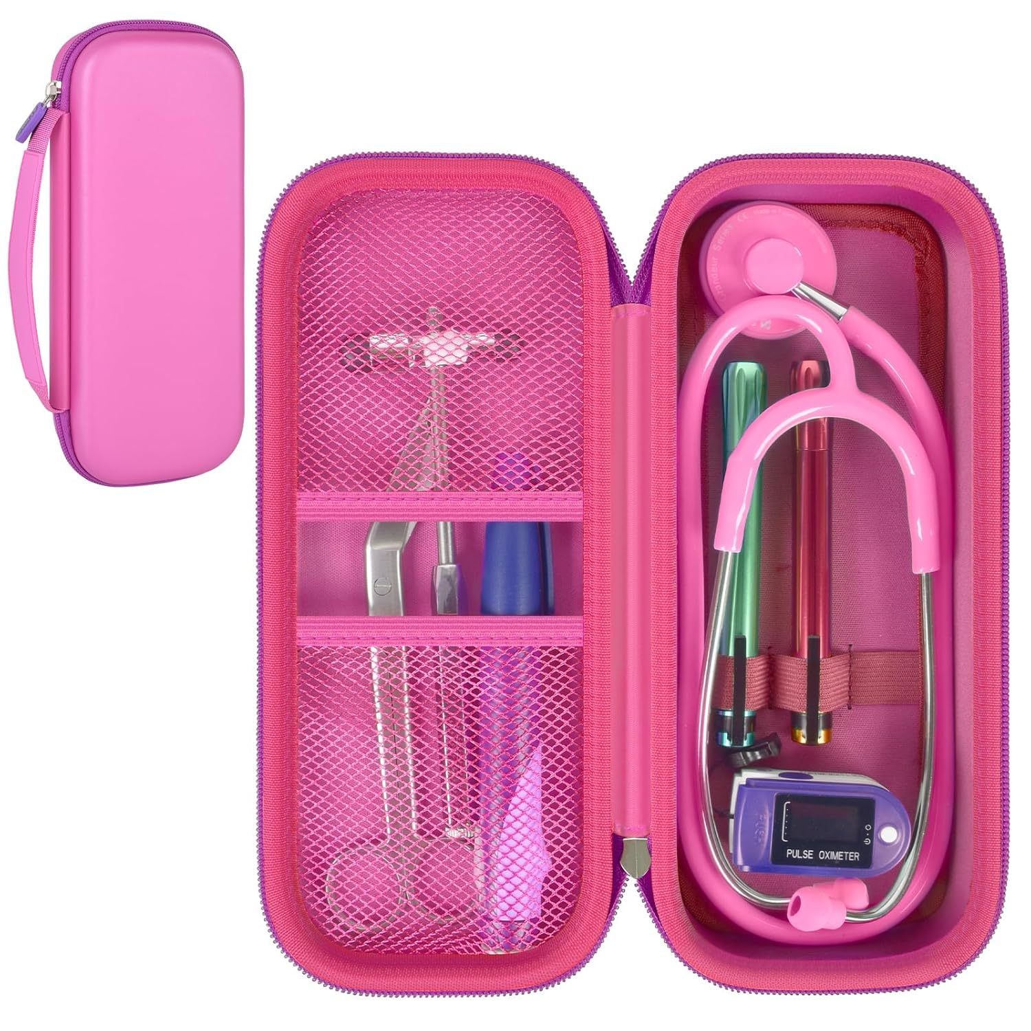 Stethoscope Case Compatible with 3M Littmann Classic III Monitoring/Lightweight II S.E/Cardiology IV Diagnostic/MDF Acoustica Stethoscopes, Extra Pocket for Doctor & Nurse Accessories