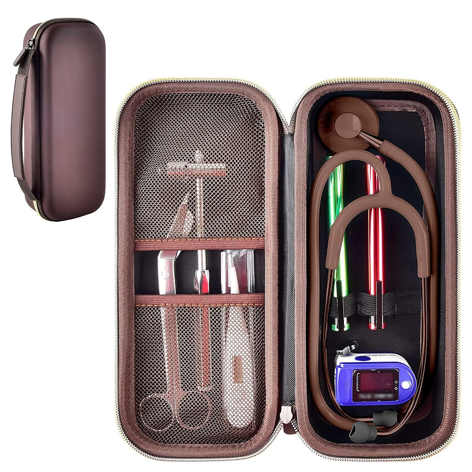 Stethoscope Case Compatible with 3M Littmann Classic III Monitoring/Lightweight II S.E/Cardiology IV Diagnostic/MDF Acoustica Stethoscopes, Extra Pocket for Doctor & Nurse Accessories