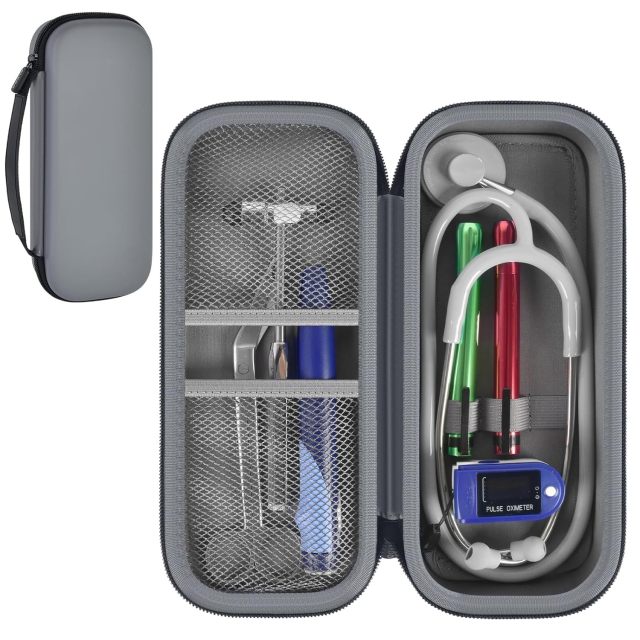 Stethoscope Case Compatible with 3M Littmann Classic III Monitoring/Lightweight II S.E/Cardiology IV Diagnostic/MDF Acoustica Stethoscopes, Extra Pocket for Doctor & Nurse Accessories