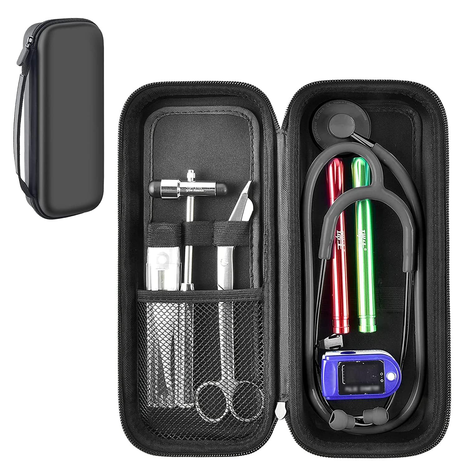 Stethoscope Case Compatible with 3M Littmann Classic III Monitoring/Lightweight II S.E/Cardiology IV Diagnostic/MDF Acoustica Stethoscopes, Extra Pocket for Doctor & Nurse Accessories
