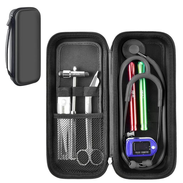 Stethoscope Case Compatible with 3M Littmann Classic III Monitoring/Lightweight II S.E/Cardiology IV Diagnostic/MDF Acoustica Stethoscopes, Extra Pocket for Doctor & Nurse Accessories
