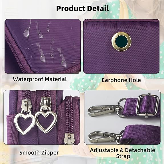 Mini Mobile Phone Pouch Purses with Crossbody Strap and Wallet