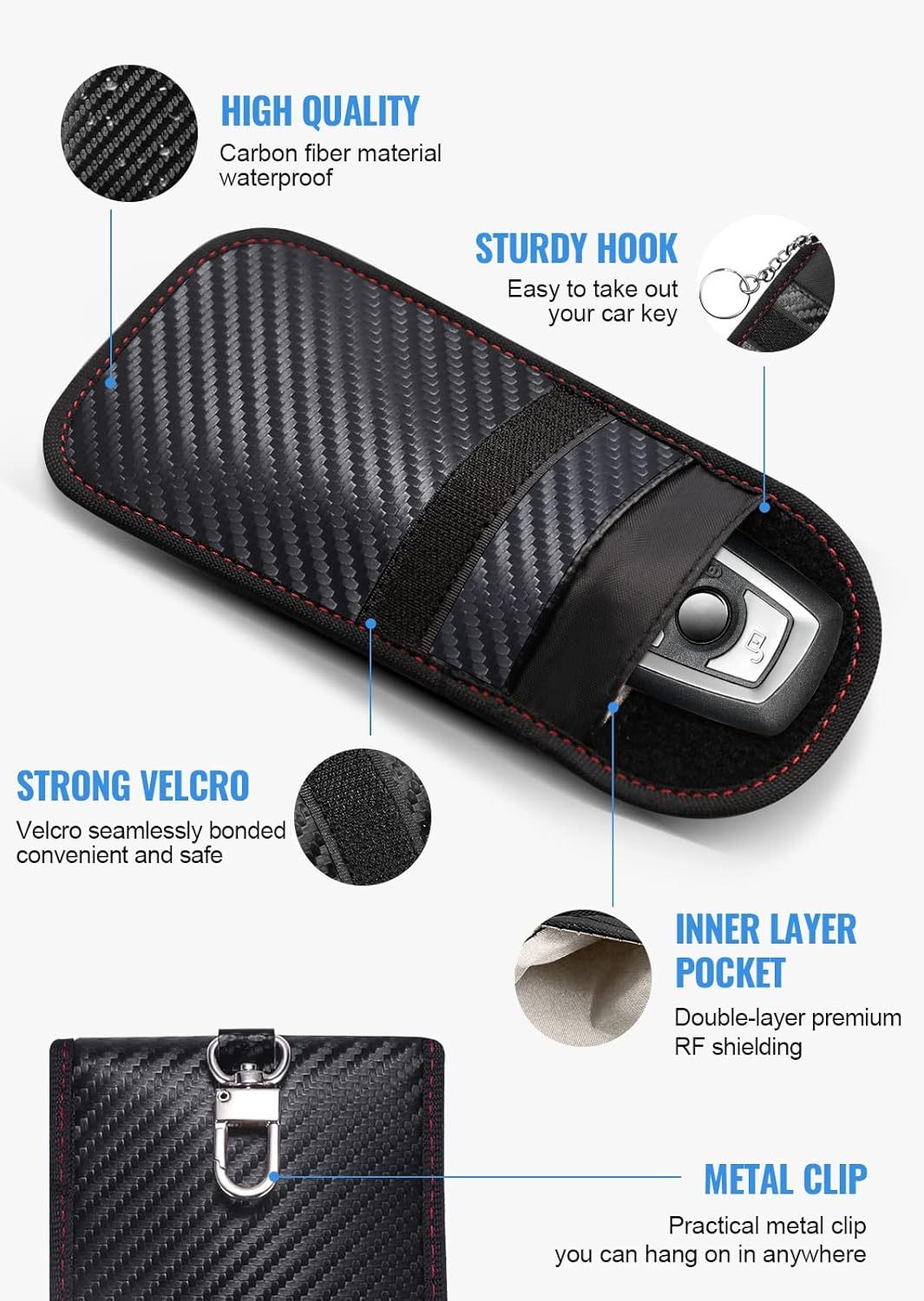 Faraday Signal Blocking Pouch for Car Keys