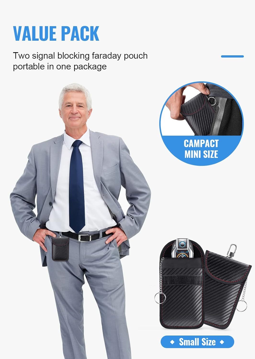 Faraday Signal Blocking Pouch for Car Keys