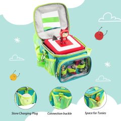 Carrying Case for Toniebox, Portable Storage Travel Bag for Tonies Figures Charging Station with Shoulder Strap Handle & Toniebox Ears Cover