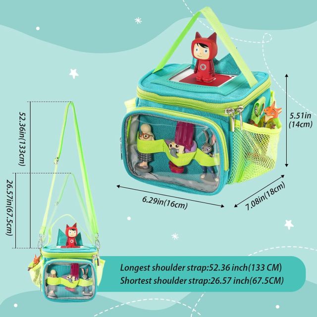 Carrying Case for Toniebox, Portable Storage Travel Bag for Tonies Figures Charging Station with Shoulder Strap Handle & Toniebox Ears Cover