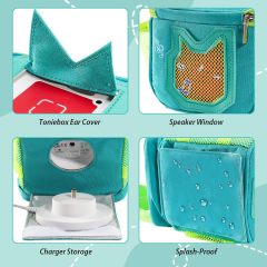 Carrying Case for Toniebox, Portable Storage Travel Bag for Tonies Figures Charging Station with Shoulder Strap Handle & Toniebox Ears Cover