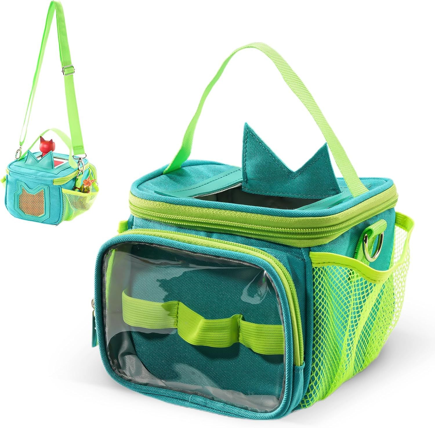 Carrying Case for Toniebox, Portable Storage Travel Bag for Tonies Figures Charging Station with Shoulder Strap Handle & Toniebox Ears Cover