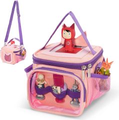 Carrying Case for Toniebox, Portable Storage Travel Bag for Tonies Figures Charging Station with Shoulder Strap Handle & Toniebox Ears Cover