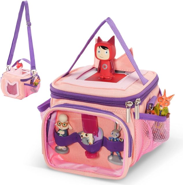 Carrying Case for Toniebox, Portable Storage Travel Bag for Tonies Figures Charging Station with Shoulder Strap Handle & Toniebox Ears Cover