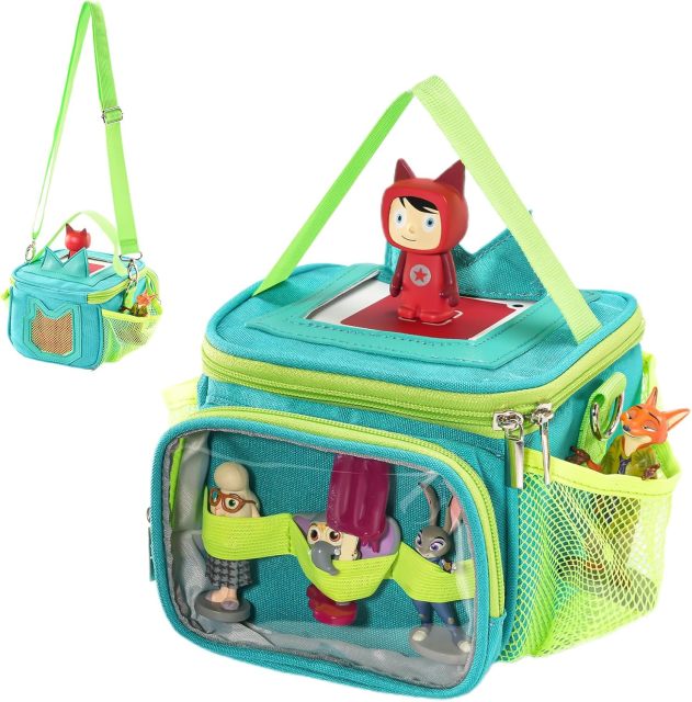Carrying Case for Toniebox, Portable Storage Travel Bag for Tonies Figures Charging Station with Shoulder Strap Handle & Toniebox Ears Cover