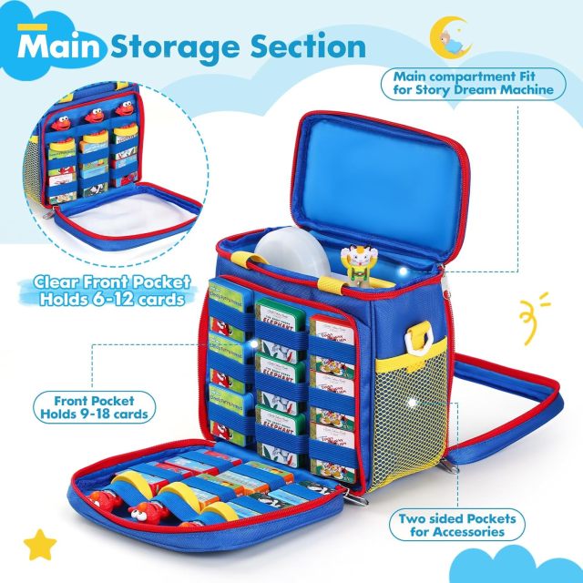 Portable Storage Bag for Story Books, Audio Play & Character with Handle and Shoulder Strap