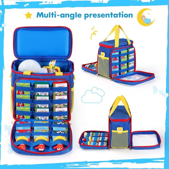 Portable Storage Bag for Story Books, Audio Play & Character with Handle and Shoulder Strap