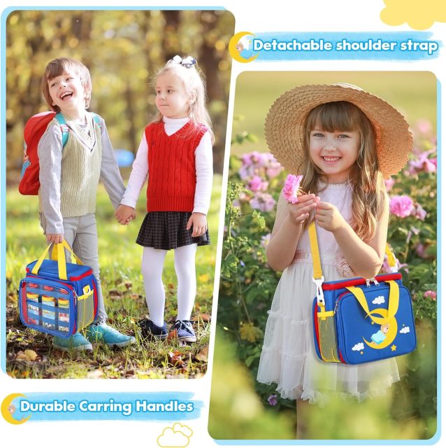 Portable Storage Bag for Story Books, Audio Play & Character with Handle and Shoulder Strap