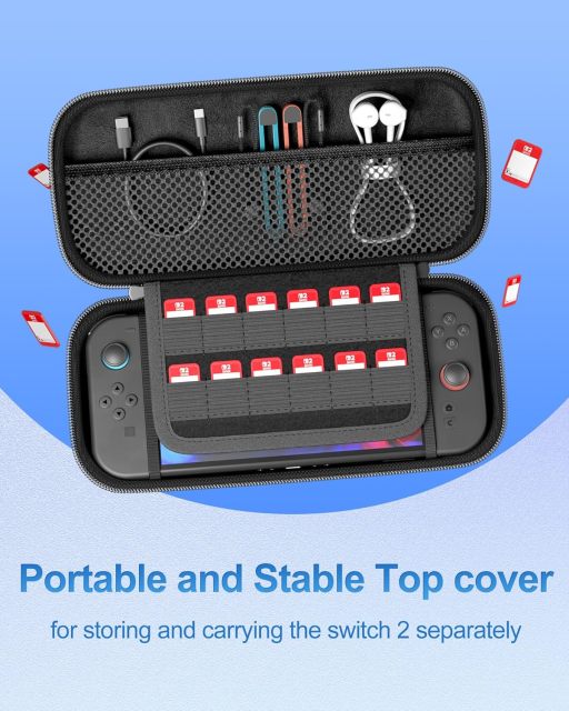 All-in-One Carrying Case for Nintendo Switch 2, Dual-Layer Hard Shell Travel Bag for Console, Dock, Controllers & Accessories