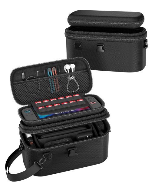 All-in-One Carrying Case for Nintendo Switch 2, Dual-Layer Hard Shell Travel Bag for Console, Dock, Controllers & Accessories