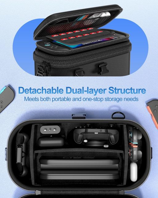 All-in-One Carrying Case for Nintendo Switch 2, Dual-Layer Hard Shell Travel Bag for Console, Dock, Controllers & Accessories