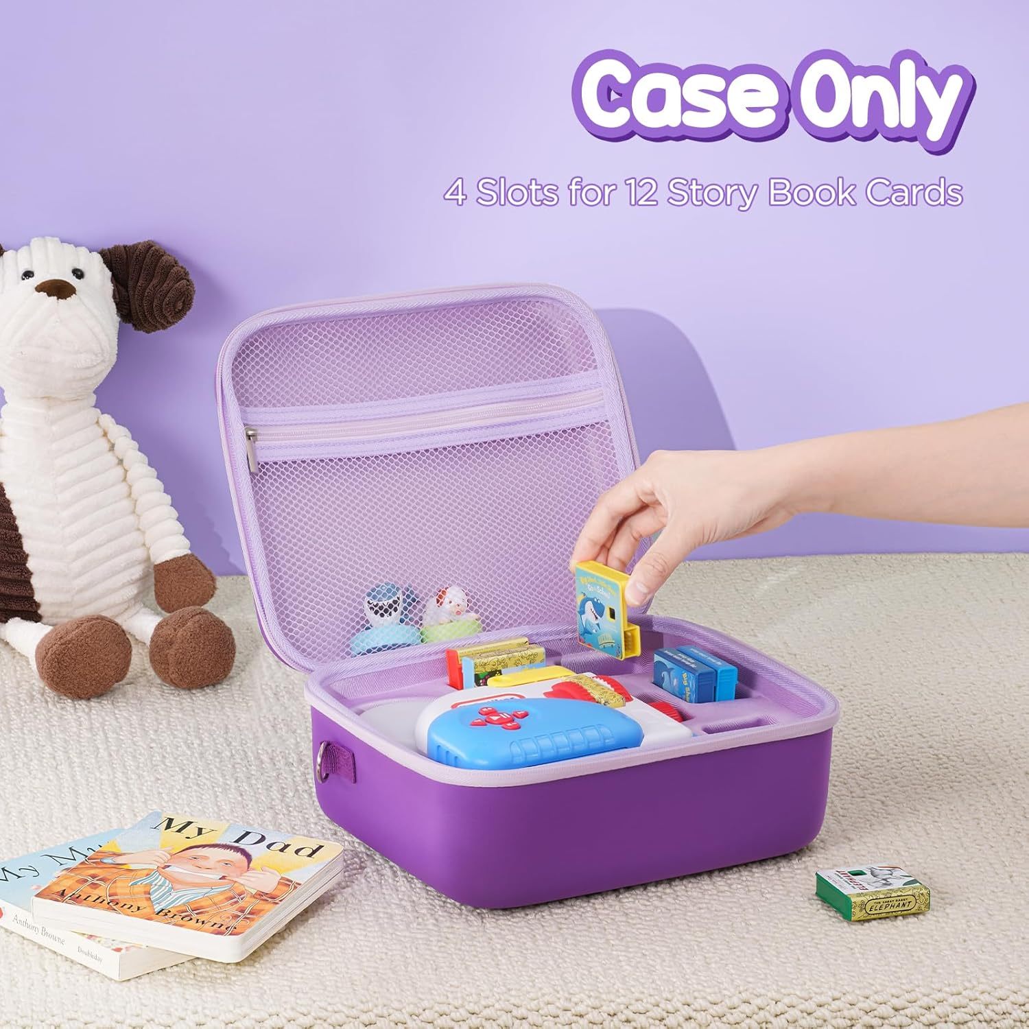 Hard Carrying Case for Little Tikes Story Dream Machine Starter Set, Kids Large Toy Bag Travel Portable Storage Box for Boy/ Girl Littles Character Books