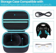Storage Case Compatible with Walkers Razor Slim/Howard Leight Honeywell Impact Sport/PROHEAR 066 030 Electronic Shooting Earmuffs Hearing Protection Muffs