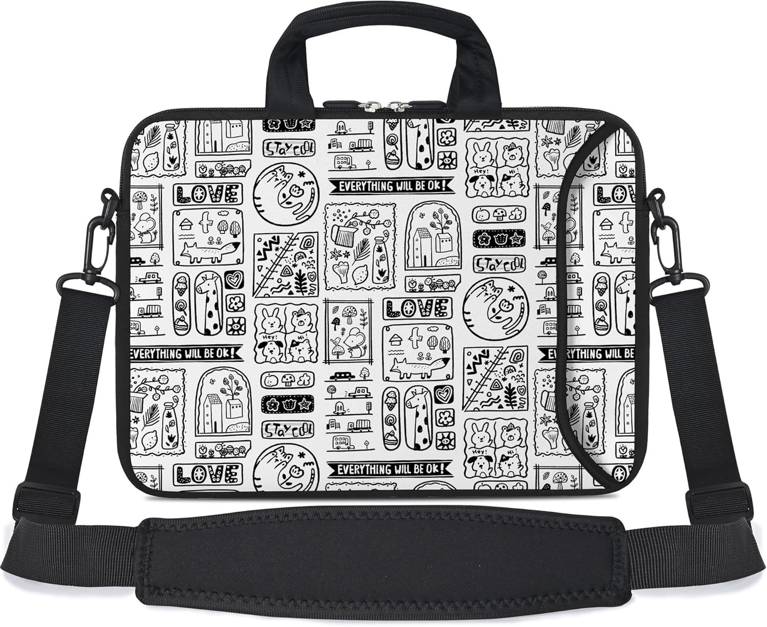 Custom Messenger Bag Carrying Case with Handle Accessory Pocket fits 7 to 10-Inch Laptops/ Notebook/ Kids Tablet
