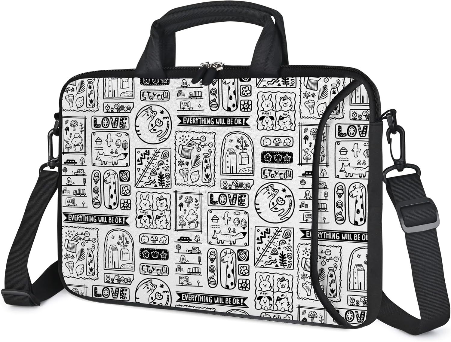 Custom Messenger Bag Carrying Case with Handle Accessory Pocket fits 7 to 10-Inch Laptops/ Notebook/ Kids Tablet