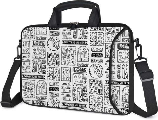 Custom Messenger Bag Carrying Case with Handle Accessory Pocket fits 7 to 10-Inch Laptops/ Notebook/ Kids Tablet