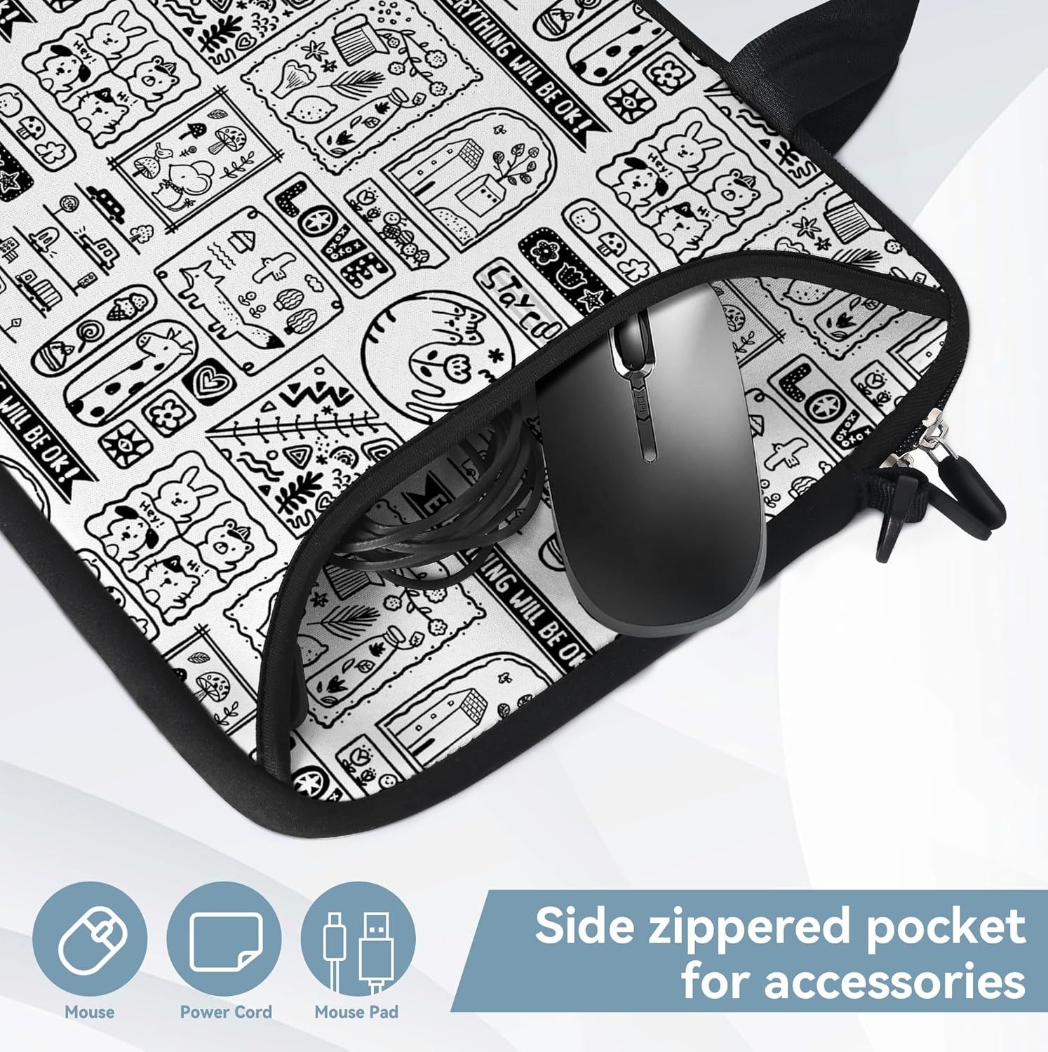 Custom Messenger Bag Carrying Case with Handle Accessory Pocket fits 7 to 10-Inch Laptops/ Notebook/ Kids Tablet