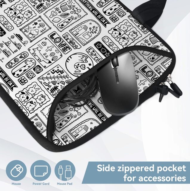 Custom Messenger Bag Carrying Case with Handle Accessory Pocket fits 7 to 10-Inch Laptops/ Notebook/ Kids Tablet