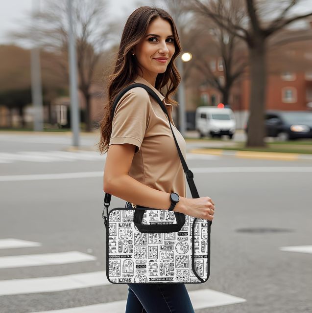Custom Messenger Bag Carrying Case with Handle Accessory Pocket fits 7 to 10-Inch Laptops/ Notebook/ Kids Tablet