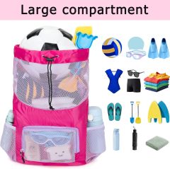 Swim Bag for Kids Mesh Beach Backpack for Boys/ Lightweight Drawstring Beach Bag Swimming Pool/ Sports Gym String Bag