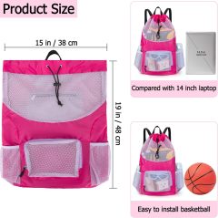 Swim Bag for Kids Mesh Beach Backpack for Boys/ Lightweight Drawstring Beach Bag Swimming Pool/ Sports Gym String Bag