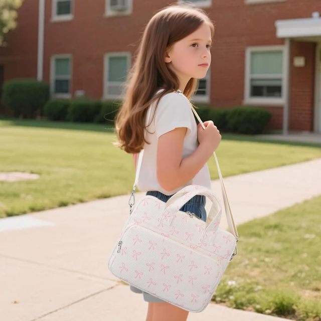 Kids Tablet Carrying Sleeve - 12.5 Inch Protective Bag with Shoulder Strap