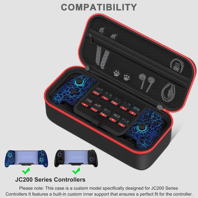 Customized Travel Case for Nintendo Switch Controller, Protective Hard Shell Case Large Capacity Holds Switch Controller, Switch Console, AC Adapter, Headset and 10 Game Cards for Cases & Storage