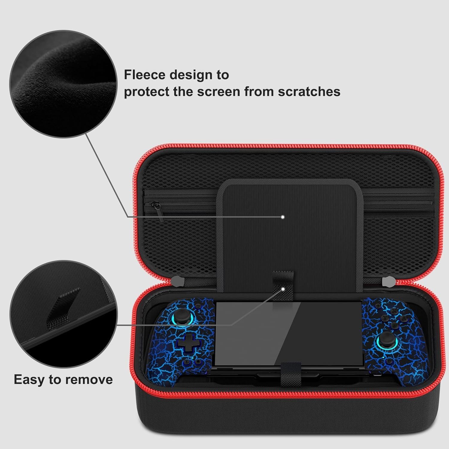 Customized Travel Case for Nintendo Switch Controller, Protective Hard Shell Case Large Capacity Holds Switch Controller, Switch Console, AC Adapter, Headset and 10 Game Cards for Cases & Storage