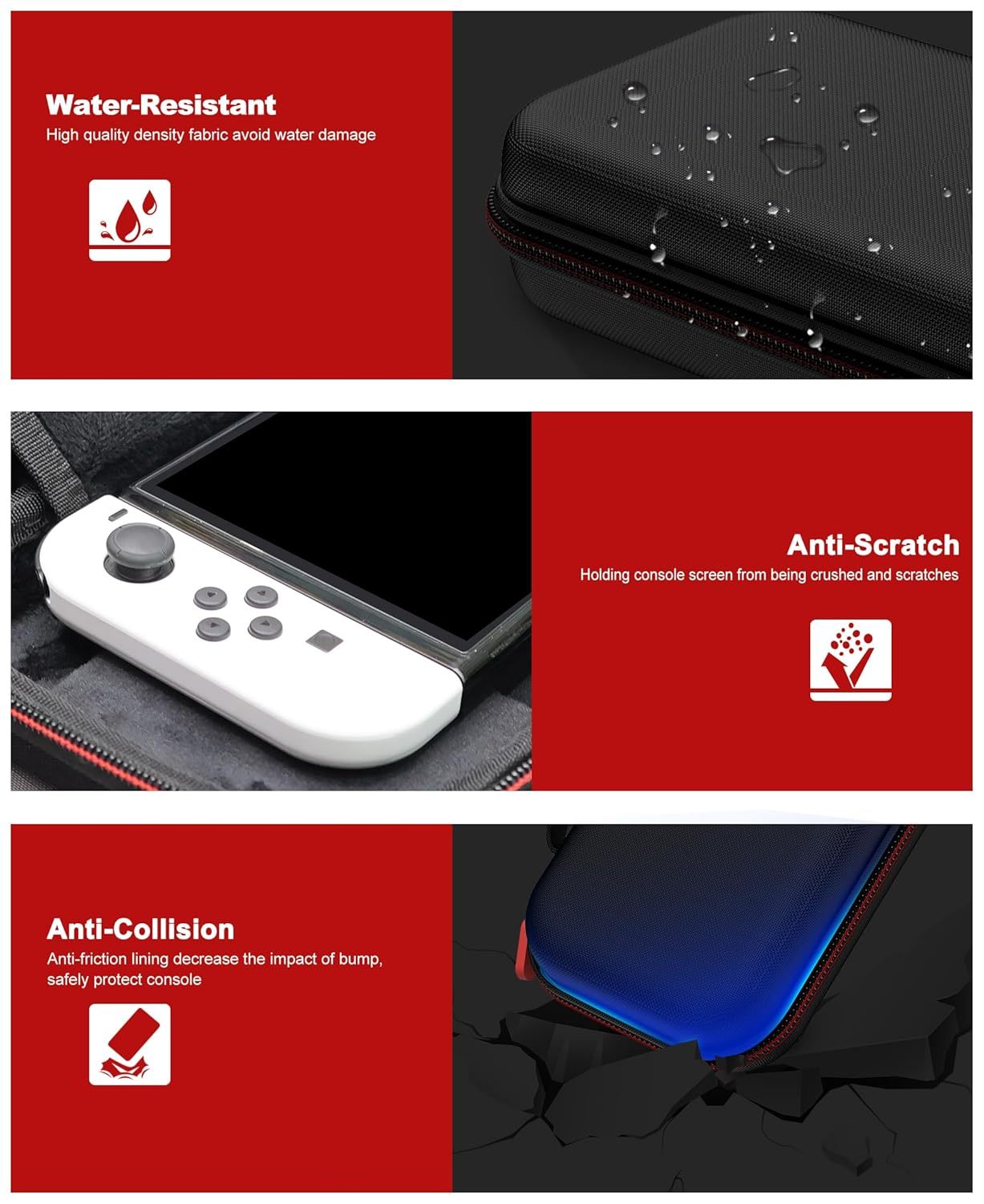Switch 2 Case Compatible with Nintendo Switch 2/ Switch/Switch OLED, Switch Travel Carrying Hard Shell Protective Cases