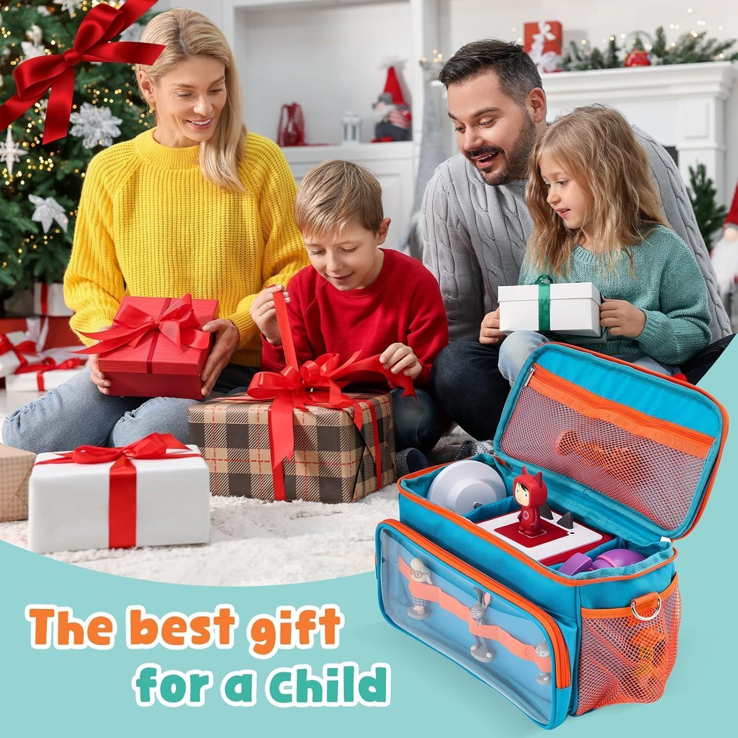 Storage Bag for Music Box/ Headphones/ Charging Station & Accessories, Carry Bag with Shoulder Strap