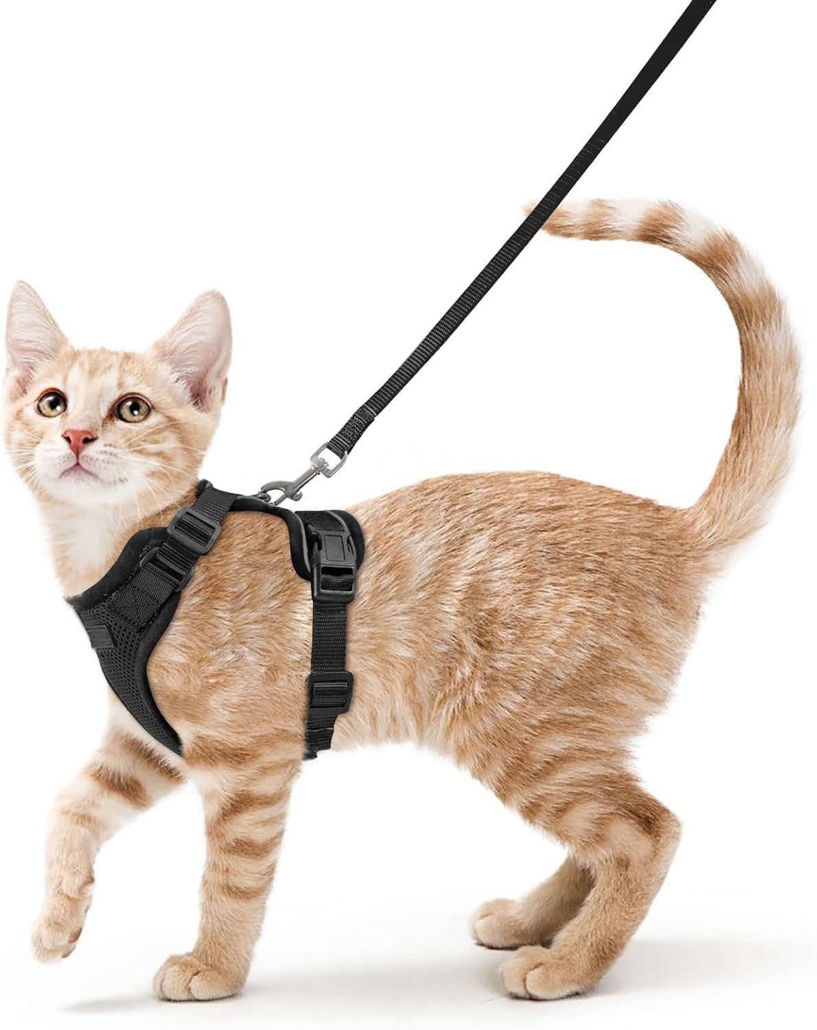 Cat Harness and Leash for Walking, Escape Proof Soft Adjustable Vest Harnesses for Cats