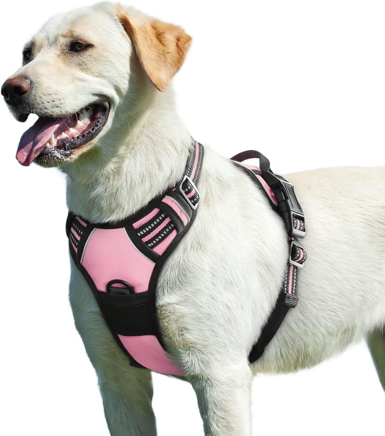 Dog Harness for Large Dogs, No Pull Service Vest with Reflective Strips and Control Handle, Adjustable and Comfortable for Walking, No Choke Pet Harness with 2 Metal Rings