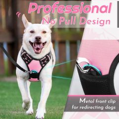 Dog Harness for Large Dogs, No Pull Service Vest with Reflective Strips and Control Handle, Adjustable and Comfortable for Walking, No Choke Pet Harness with 2 Metal Rings