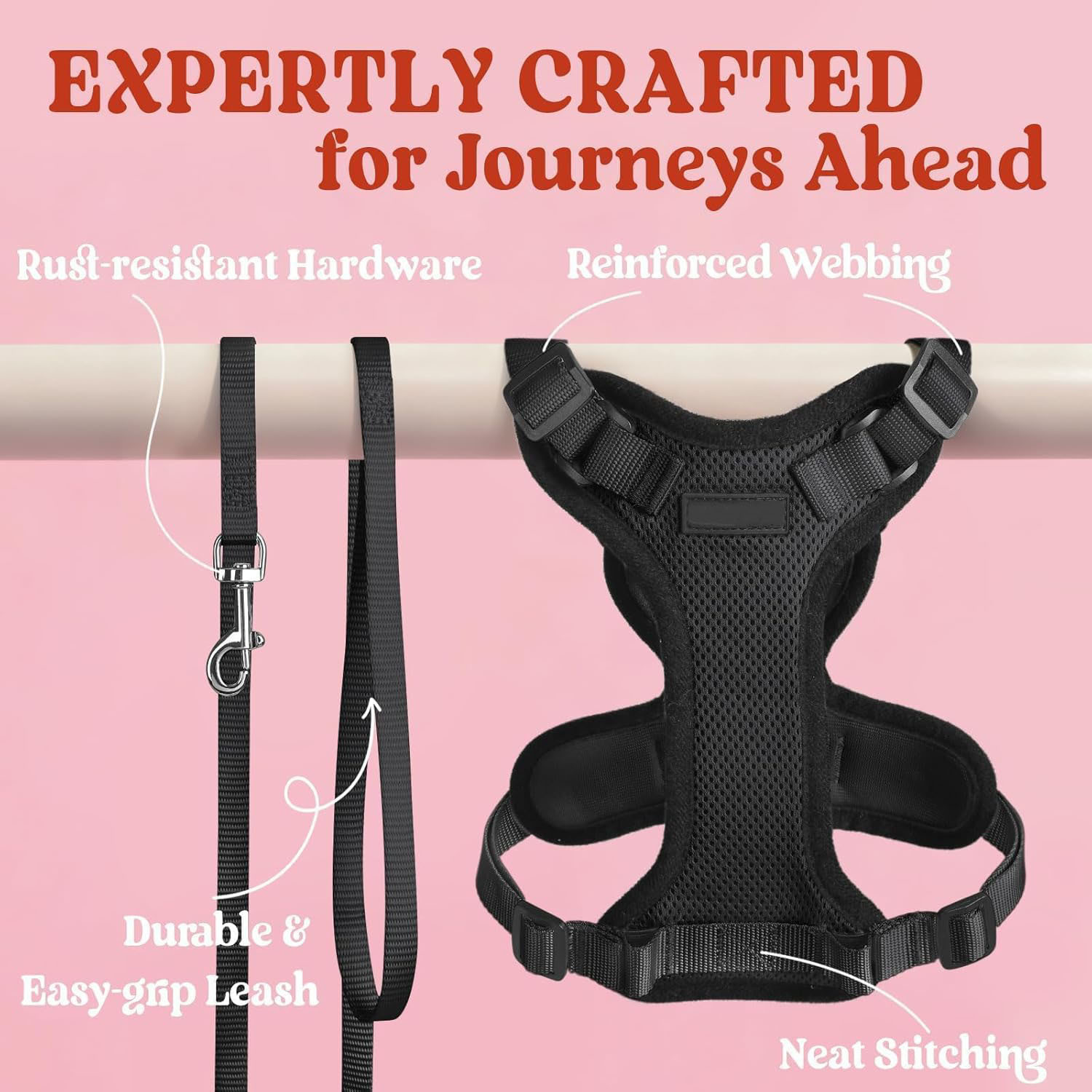 Cat Harness and Leash for Walking, Escape Proof Soft Adjustable Vest Harnesses for Cats