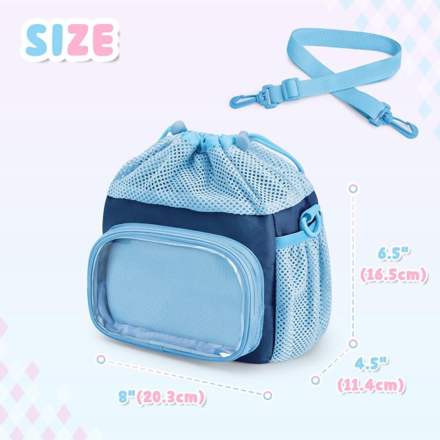 Kids Bike Basket Front with Drawstring Top, Child Scooter Basket Bag with Detachable and Adjustable Shoulder Strap
