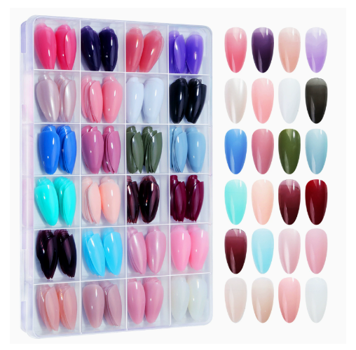 24 Colours Nail Tips  Artificial Nail Art Beauty Manicure Makeup Tools