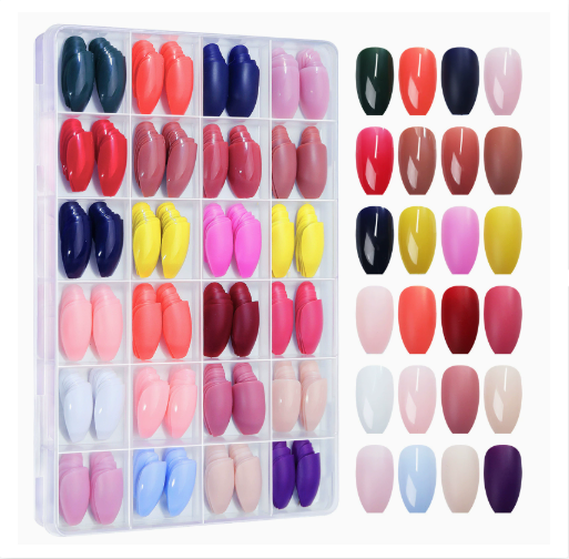 24 Colours Nail Tips  Artificial Nail Art Beauty Manicure Makeup Tools