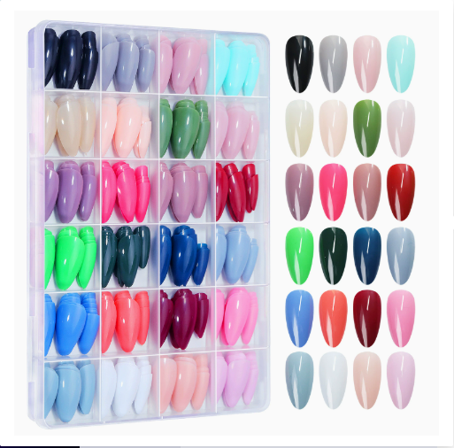 24 Colours Nail Tips  Artificial Nail Art Beauty Manicure Makeup Tools
