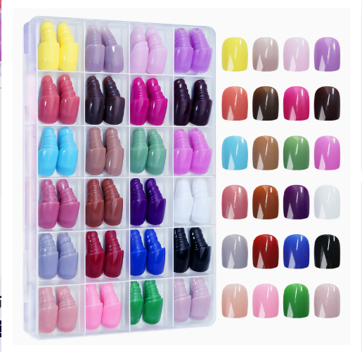 Frosted Square BalletPress on Nails ColorfulTraceless Full Cover False Nail Tips